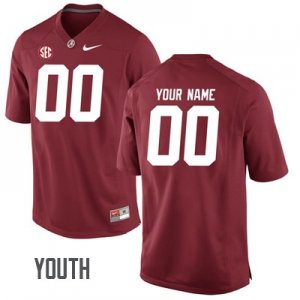 Youth Alabama Crimson Tide #00 Custom Crimson Embroidered NCAA College Football Jersey 2403UAVF3